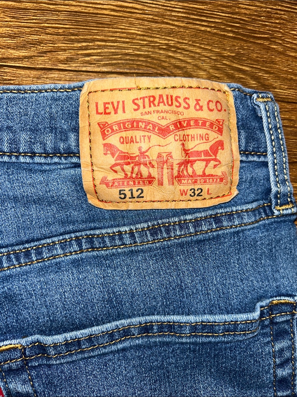 Levi's Medium Blue Denim Cutoff Shorts - Picture 3 of 3